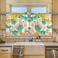 thumbnail image 2 of Yayeee Kitchen Curtains Tier Set of 2 Light Filtering 57"x24" Over Sink Window Panels, Floral Wave, 2 of 7