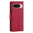 thumbnail image 4 of Wallet Case for Google Pixel 9 / Pixel 9 Pro 6.3-inch, Litchi Leather Flip Zipper Purse Cover with Card Holder, Detachable Wristlet, Kickstand Shockproof Protective Phone Case,Red, 4 of 9