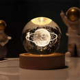 thumbnail image 4 of Valentines Day Gift Galaxy Crystal Ball Lamp 3D Planet Moon USB LED Night Light,B, 4 of 4