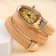 thumbnail image 1 of Reloj de serpiente de moda, creativo y distintivo, reloj de cuarzo para mujer, pulsera con correa de cuero con incrustaciones de diamantes, 1 of 6