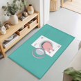 thumbnail image 2 of Entryway Rug 2'x3', Pink Pig Kitchen Runner Rugs Non-Slip Carpet Mats, Teal Laundry Room Washing Machine Bedside Rugs Runners Washable Floor Carpet for Bathroom Laundry Room, 2 of 8