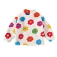 thumbnail image 5 of NAISIBABY Fleece Jacket for Girls (2-8T), Zip-Up Fashion Flower Thermal Lined Winter Warm Coat with Pockets White 7T, 5 of 9