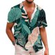 thumbnail image 1 of Camisas de Manga Larga para Hombres, Cómoda Impresión de Manga Corta Blusa de Cuello Redondo Hecha de Poliéster Ligero para el Verano, Camisas de Verano para Hombre, 1 of 3