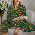 thumbnail image 6 of Pofeuu Cartoon Fox 1 Print Womens Pajamas Set Long Sleeve Sleepwear Button Down Nightwear Soft Pj Lounge Sets Button Down Pajamas Women-Large, 6 of 7