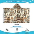 thumbnail image 2 of Vintage Halloween Poster Pattern Hooded Bath Towel，50"x30" for Ages 3 To 12 Kids, Quick Dry Lightweight Soft Microfiber Hood Beach Towel Cover Up for Kids, 2 of 7