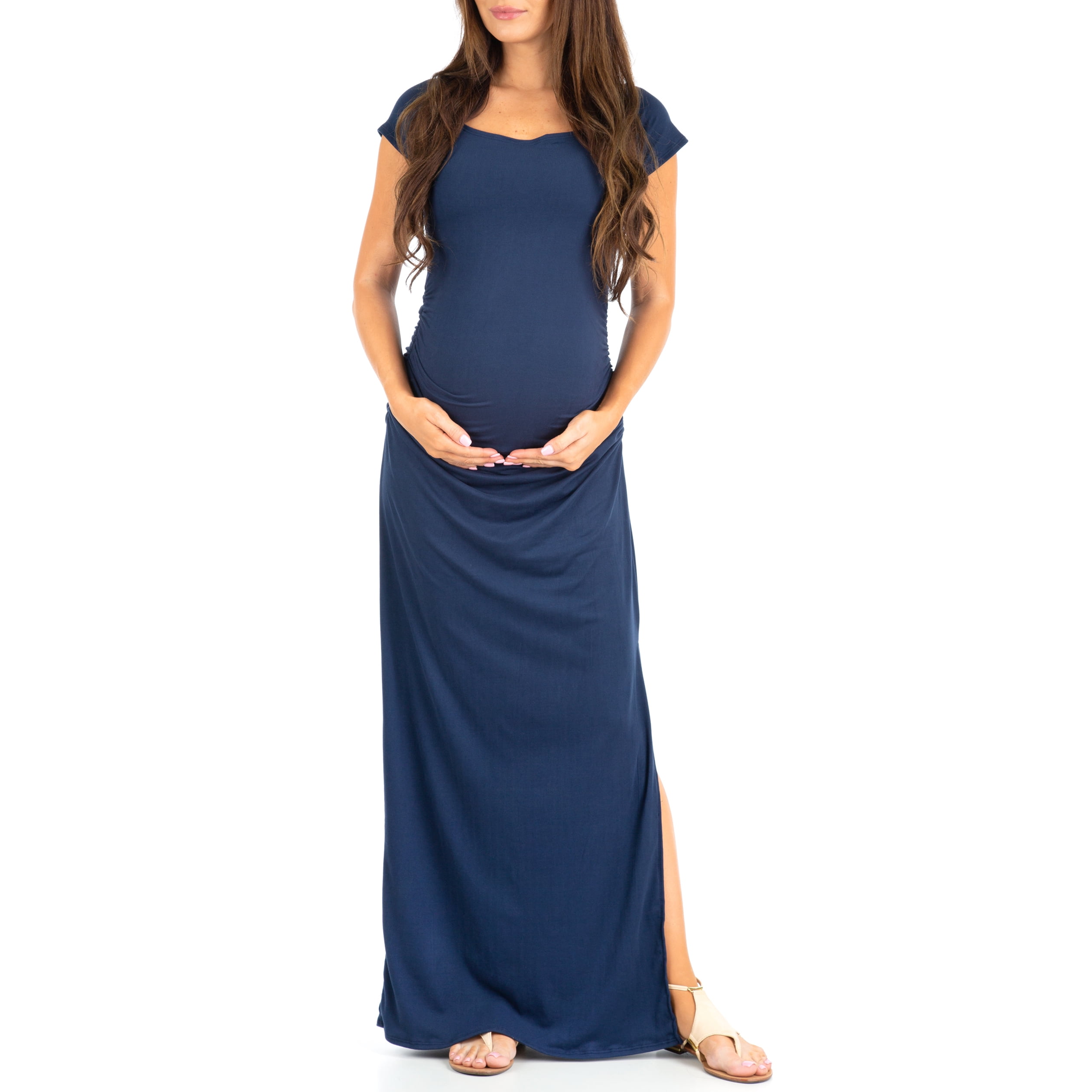 ruched bodycon maternity dress