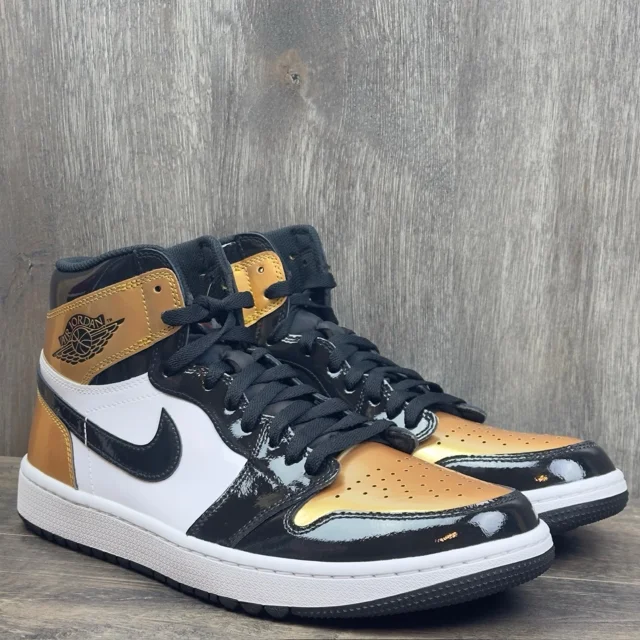 Ni - ke Jordan 1 High Golf Gold Toe Men’s Golf Shoes Size 12 Multicolor DQ0660-002