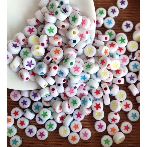 DIY Beading Kit with Assorted 4x7mm Acrylic Oblate Beads and Alphabet Letters for Jewelry Making