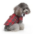 thumbnail image 3 of EGNMCR Chemises pour Animaux Vêtements pour Animaux Costume pour Chien Nouveau Produit Vêtements pour Chiens Robe à Carreaux Rouges Doubles avec Nœud Papillon en Polyester Molleton, 3 of 9