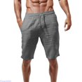thumbnail image 2 of Huanglei Men's Casual Shorts ,Casual Summer Shorts Linen Blend Elastic Waist With Pockets Loose Fit (Gray ,XX-Large), 2 of 5
