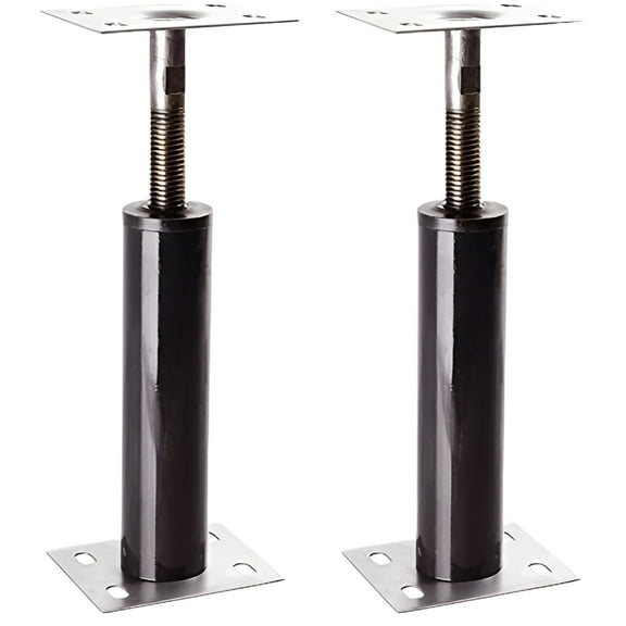 Akron Products Adjustable Floor Jack Post, 15 Gauge, 1’-1’3", 2 Pack, Black