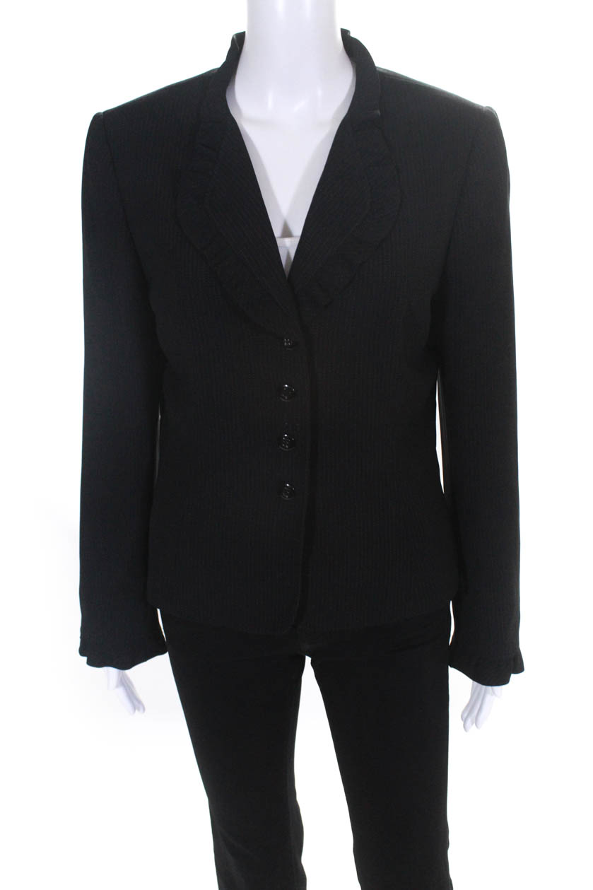 Tahari タハリ ファッション One Blazer ブレザー Womens Grey 16 Button Narrow-Notch Jacket