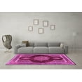 thumbnail image 3 of Ahgly Company Indoor Square Medallion Pink Traditional Area Rugs, 7' Square, 3 of 4