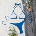thumbnail image 6 of QUNYINEY Womens Bikini 2 Piece Blue Halter High Waisted Triangle Bathing Suits Push Up Tummy Control Womn Swimsuit Sets, 6 of 7