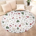 thumbnail image 4 of White Christmas Reindeer Pattern Round Blanket,Comfortable Soft Flannel Throw Blanket,All Season,Warm Lightweight Blankets for Sofa Bed Couch Living Room Chair 47"x47", 4 of 5