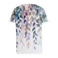thumbnail image 4 of bnaln Women Tops Summer T Shirts Casual Button Short Sleeve Shirts Floral Printed V Neck Tees Shirts Elegant Tunic Tops Dressy Blouses Ladies Henley Shirts Pullover Going Out Tops, 4 of 5