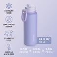thumbnail image 4 of Bentgo Flip 2-in-1 Straw & Chug Leak-Proof Insulated Water Bottle, 24 fl oz (Lilac Cloud), 4 of 7