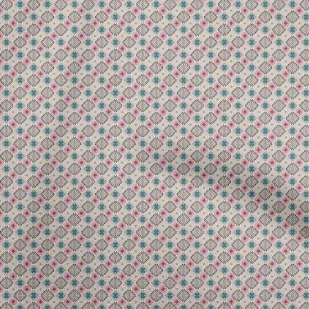 oneOone Rayon Light Pink Fabric Asian Kilim Fabric For Sewing Printed Craft Fabric By The Yard 56 Inch Wide