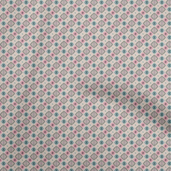 oneOone Rayon Light Pink Fabric Asian Kilim Fabric For Sewing Printed Craft Fabric By The Yard 56 Inch Wide