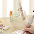 thumbnail image 7 of BZSMCE Acrylic 4 Compartments Pencil Holder Organizer Makeup Brush Holder In Mint Bear Floral Pattern, 7 of 7