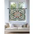 thumbnail image 4 of Sheer Curtains 45 Inch Length, Teal Green Boho Boho Semi Sheer Curtains Light Filtering Window Treatment, Abstract Medieval Vintage Floral Privacy Voile Drapes for Living Room Bedroom 52x45 Inch, 4 of 7