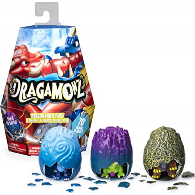 Dragamonz, Dragon Multi 3-Pack, figura de colección y juego de tarjetas de comercio, para Dragamonz Dragamonz