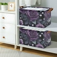 thumbnail image 2 of Yayeee Foldable Storage Basket for Shelves with Handles Set of 2 Waterproof Cloth Bins, Roses and Pearls, 2 of 7