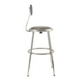 thumbnail image 4 of National Public Seating (5 Pack) NPS® 19"-27" Height Adjustable Heavy Duty Vinyl Padded Steel Stool With Backrest, Grey, 4 of 7
