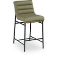 thumbnail image 1 of Meridian Furniture Burke Green Vegan Leather Counter Stool, 1 of 7