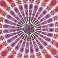 thumbnail image 3 of Bless International Indian hippie Bohemian Psychedelic Golden Blue Peacock Mandala Wall hanging Bedding Tapestry (Pink Blue, Twin (54x72Inches)(140x185cms)), 3 of 4