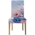 thumbnail image 1 of ABPHQTO Funda protectora para silla elástica con flores de mariposa y hortensias azules, funda protectora para asiento para comedor, Hotel, fiesta de boda, juego de 1, 1 of 4