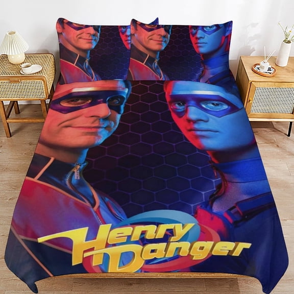 Duvet Cover Bedding Set Cartoon Print Soft Quilt Cover 3 Pieces, 1 Comforter Cover & 2 Pillowcases for Kids Teens Boys Girls Room Decor 86"x70"