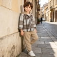 thumbnail image 7 of Stamzod Baby Boy Outfits Fall Winter Two Piece Hooded Flannel Plaid Shirt and Joggers Pants 2026 Casual Boys' Clothing Sets Multicolor T 2-3Years, 7 of 7