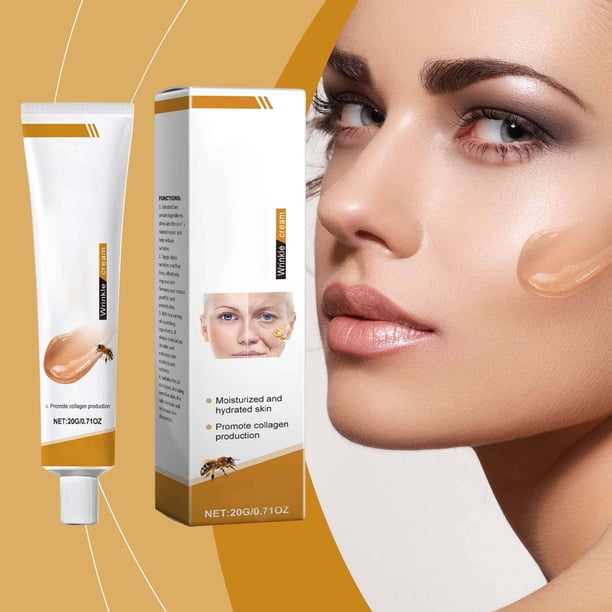 Fiudx Crema de Veneno de Abeja, Loción Facial Antiarrugas, Gel Iluminador, Bálsamo de Hidratación Profunda, Cuidado Diario de Noche, Apto para Pieles Sensibles, Tubo de 20 G
