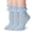 Denim Blue, variant on Womens Ruffle Socks Fancy Lace Trim Ankle Socks Breathable Super Soft Black 3 Pairs