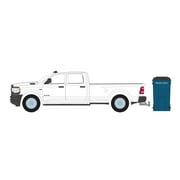 2021 Dodge Ram 2500 Tradesman w/ Garbage Bin, White - Greenlight 97130F - 1/64 scale Diecast Car