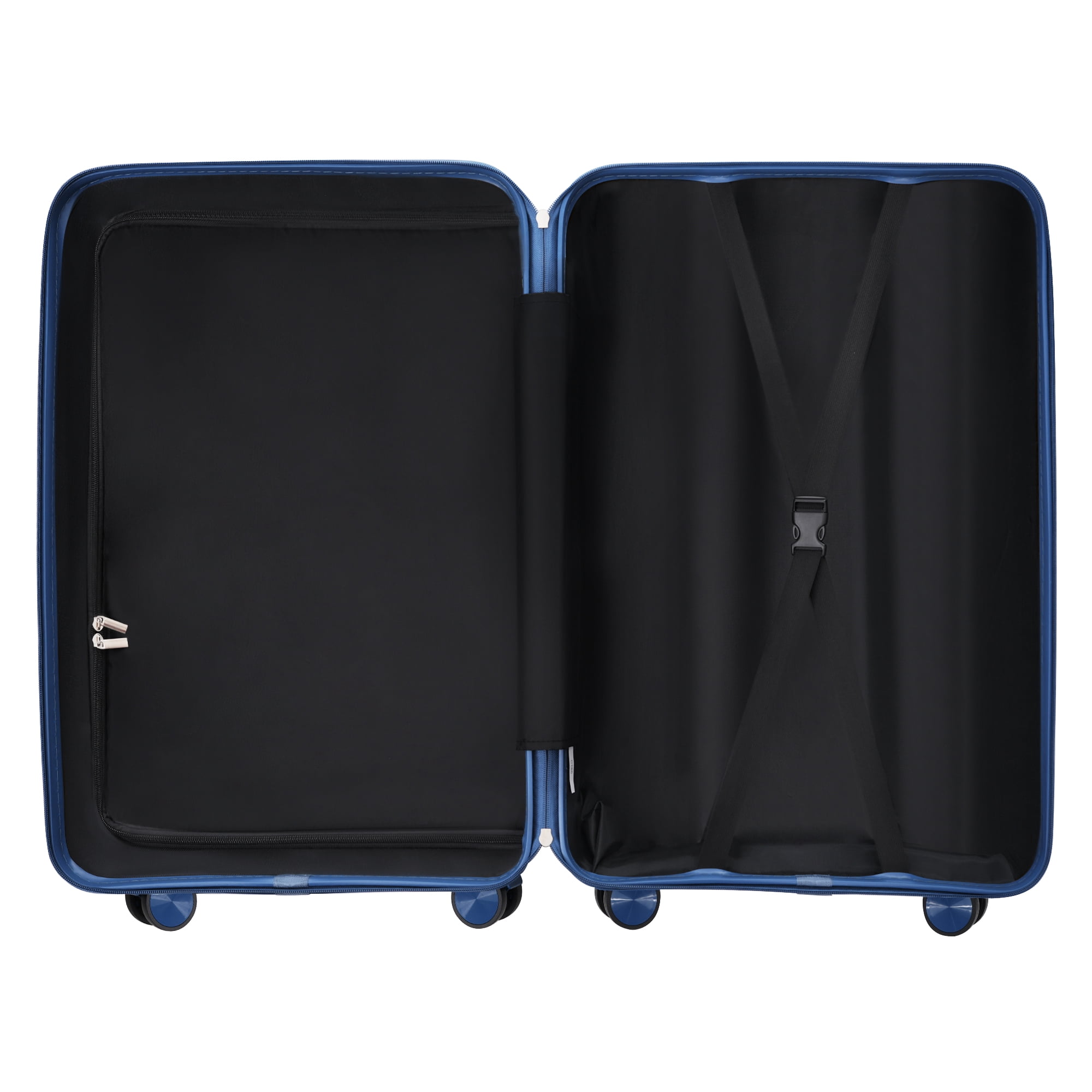 RIGO 3 Piece Luggage Set, PP Hard Shell Suitcase with TSA Lock, 20 24 28 Inch Lightweight Spinner Luggage with 360° Wheels, Blue Unisex Travel Suitcase