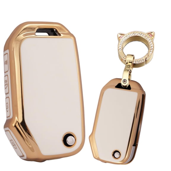 Flip Key Case Cover Keyring Fit for Kia Forte Sportage Seltos Soul 2021 Soft TPU Car Key Accessories 4 Button