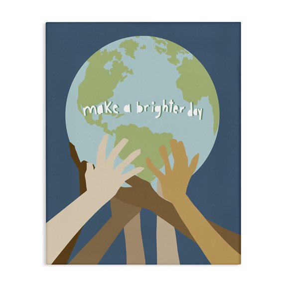 Stupell Industries Modern Brighter Day Diverse Hands Canvas Art, 16 x 20, by Jen Bucheli