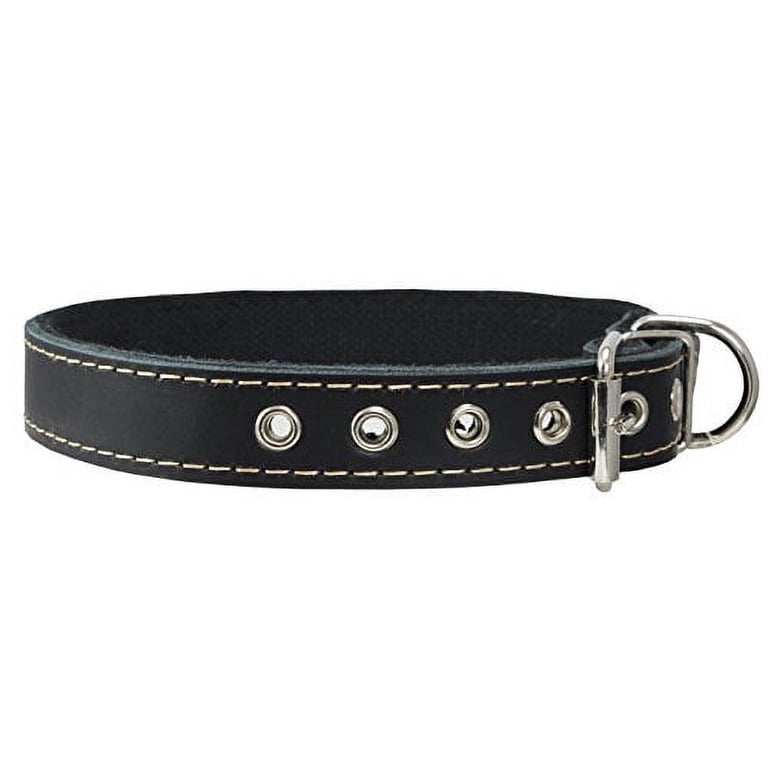 Genuine Leather Dog Collar, Cotton Padded, 1
