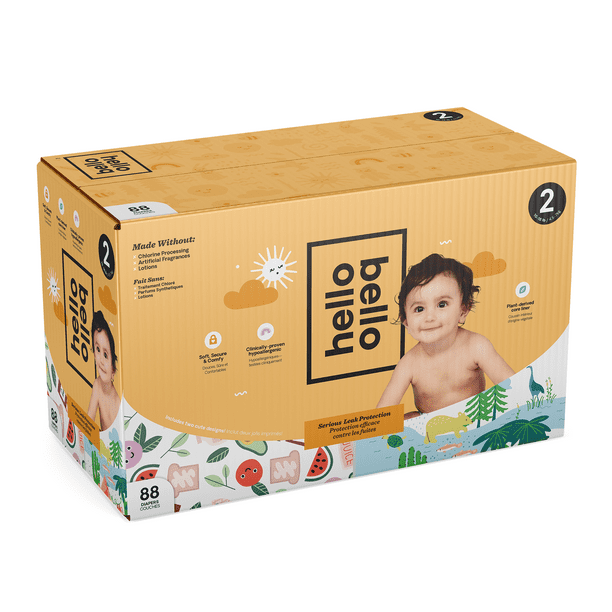 Hello Bello Daytime Diapers Size 2 Earth Day & Snack Time Walmart