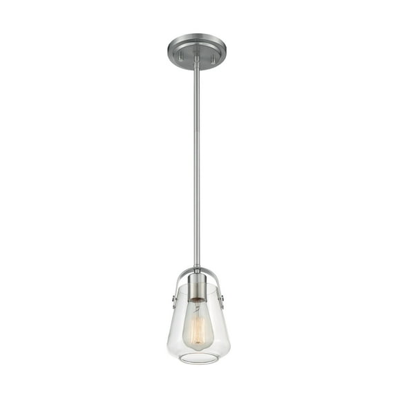 60/7116-Nuvo Lighting-Marina-1 Light Mini Pendant in Modern/Contemporary Style-4.75 Inches Wide by 13.25 Inches High-Brushed Nickel Finish