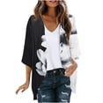 thumbnail image 2 of NTACZA Open Front Womens Cardigan 2026 Black and White Floral 3/4 Sleeve Casual Flowy Kimono Beachwear Relaxed Coverups Multicolor, 2 of 5