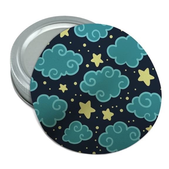 Nighttime Sky with Clouds and Stars Pattern Round Rubber Non-Slip Jar Gripper Lid Opener