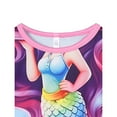 thumbnail image 3 of Emy Dola Summer Girls Unicorn Mermaid Nightgowns Kids Flutter Sleeve Pajamas Dress Toddler Princess Sleepwear Nightdress-1 piece, 3 of 8