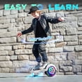 thumbnail image 5 of SISIGAD Bluetooth Hoverboard with LED Lights, 6.5 In. Hover Board Self Balancing Scooter, Suit for Adults and Kids, White, 5 of 8