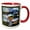 Red/White, variant on 3drose, Mount Rainier Montage - Mount Rainier National Park, 11oz Two-tone Green Mug