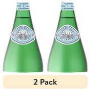 (2 pack) S.Pellegrino Sparkling Natural Mineral Water, 750ml (25.3 fl oz) Glass Bottle
