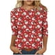 thumbnail image 2 of Ichuanyi liquidación de la moda femenina de la moda holgada 3/4 mangas blusa redonda de cuello redondo ICHUANYI WER202308212181, 2 of 4