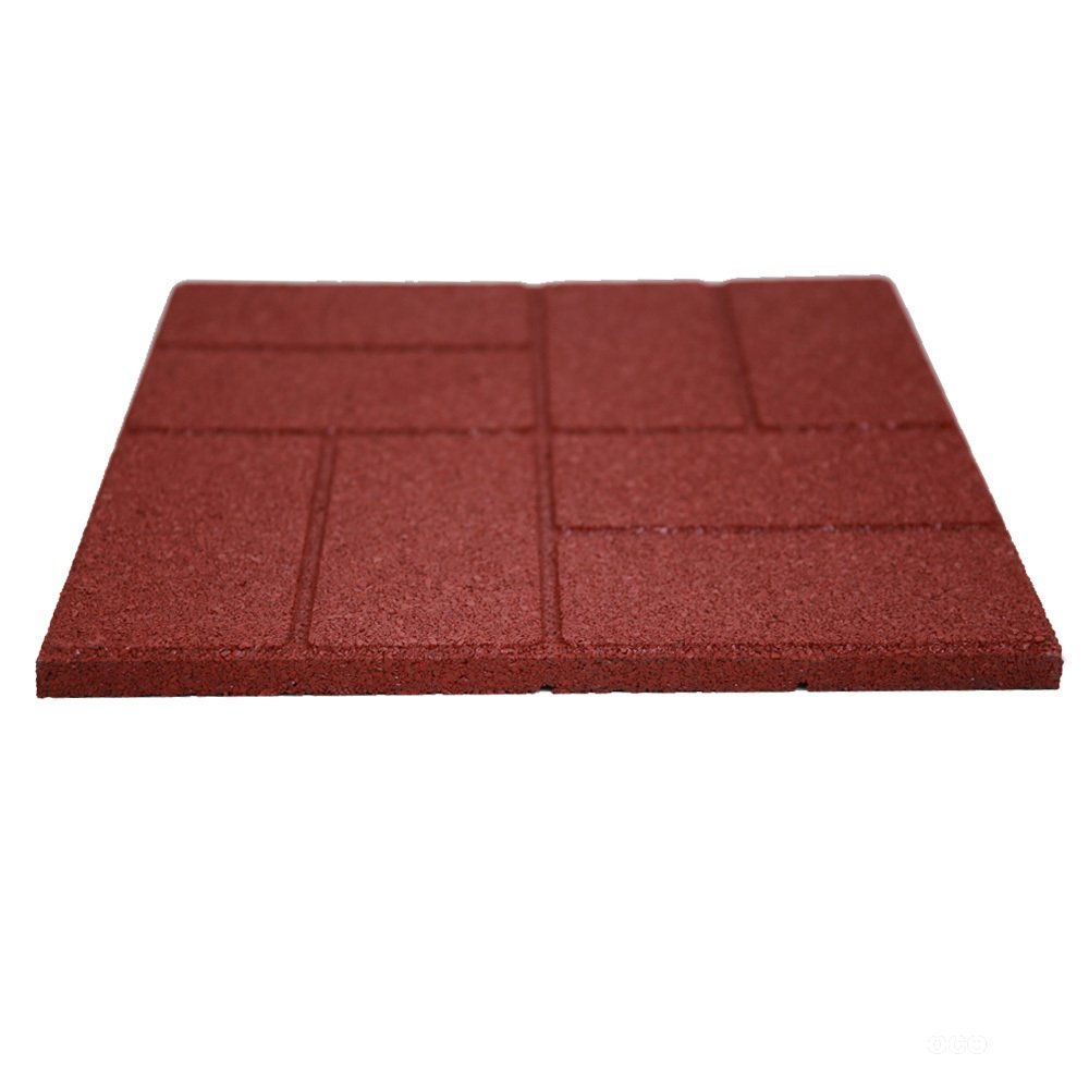 RevTime Dual-Side Garden Rubber Paver 16"x16" for Patio Paver, Step Stone and Walk Way, Safety Rubber Tile Red (Pack of 6) Flooring Materials - image 2 of 7